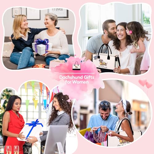 Bolso Tote de Canvas con Cierre Dachshund para Mujer miniatura 7