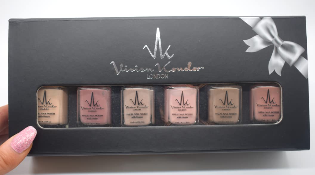 Vivien Kondor - Esmalte de uñas permeable con infusión de henna, apto para veganos y veganos, esmalte halal de larga duración (naturales)