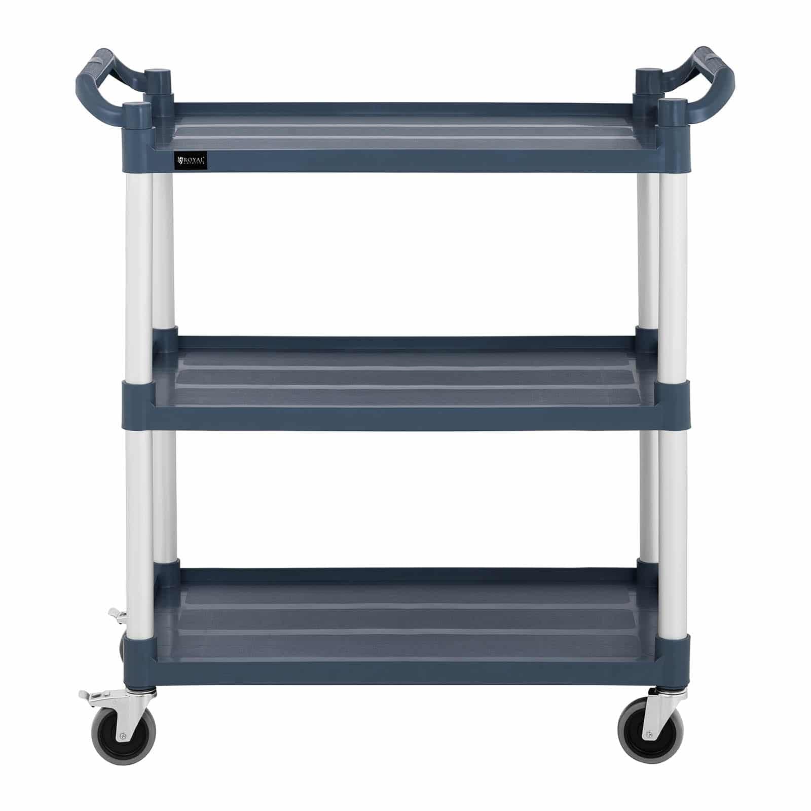 Royal Catering Carrello Di Servizio Ristorante Carrello Per Sala RC-ST910SS (3 Ripiani, 4 Ruote, 150 kg, Alluminio)