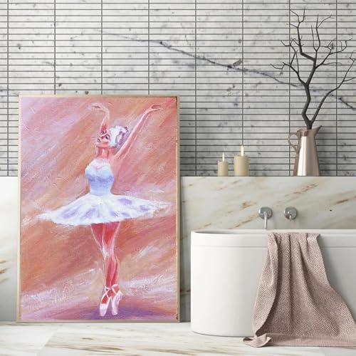 Impression sur toile danseuse de ballet colorée 70x100 cm grand format sans cadre