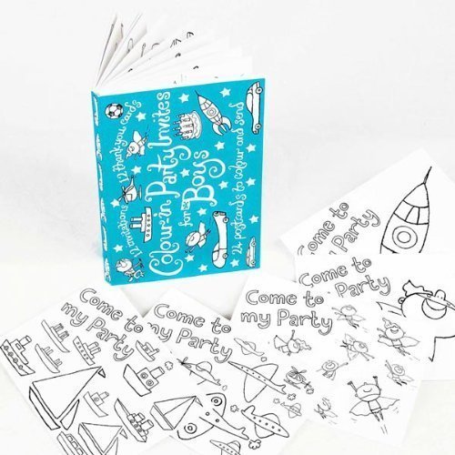 EggNoggColour in Party Invites for Boys - 12 Invites and 12 Thank You Postcards