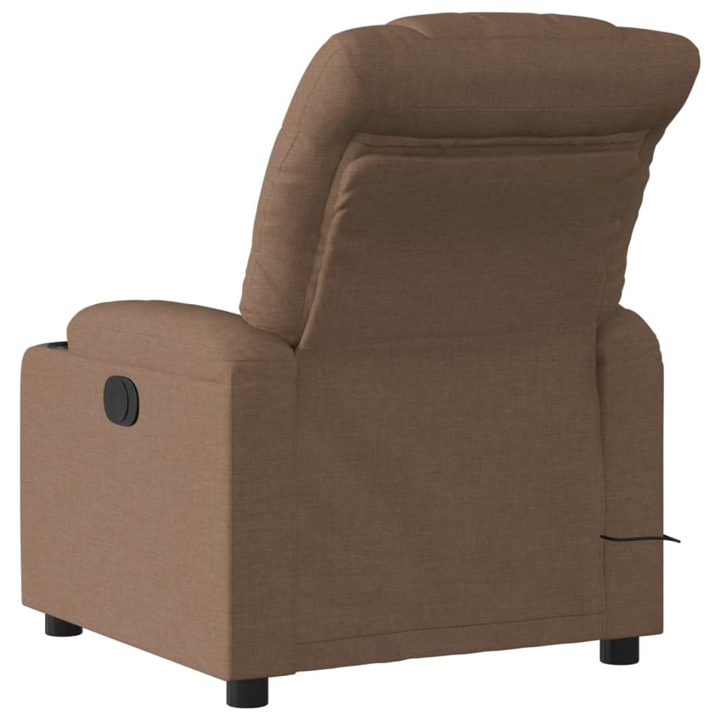 Fauteuil de Massage inclinable Marron Tissu Fauteuil de Relaxation, Siège de Chaise pour Relax, Salon, Maison, Bureau, Chambre à Coucher -K