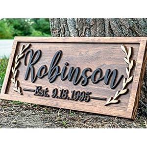 Last Name Sign Wood Wall Decor Nursery Name Sign Baby Name Sign Family Name Sign Wooden Porch Sign Front Door Sign Personalized Wedding Gift Wedding Decor Bridal Shower Decor