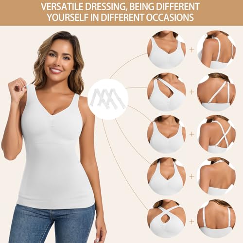 Image of JOYSHAPER Shapewear Camisole with Built in Bra Compression Halter Tops for Women Tummy Control Shapewear Tank Top Padded Bras
