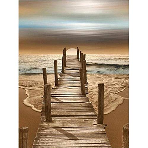 WZZPSD Puzzle Adulte 1000 Pièces Photos du Pont de placage en Bord de mer l'art du Salon Puzzle en Bois De Bricolage Style Cadeau Unique