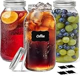 ComSaf Einmachglas 2L mit Deckel 3 Stück Mason Jar mit luftdichten, Vorratsgläser für Einlegen, Gärung, Salat, Getreide, Meal Prep,Beizen, Einmachgläser für zur Aufbewahrung von Lebensmitteln