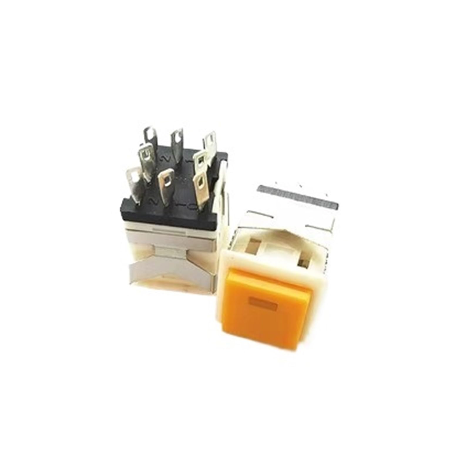 AUOQKQUT 1PC Yellow open 17MM square push-button switch KD2-22 Self-reset with light 3V 8 pins