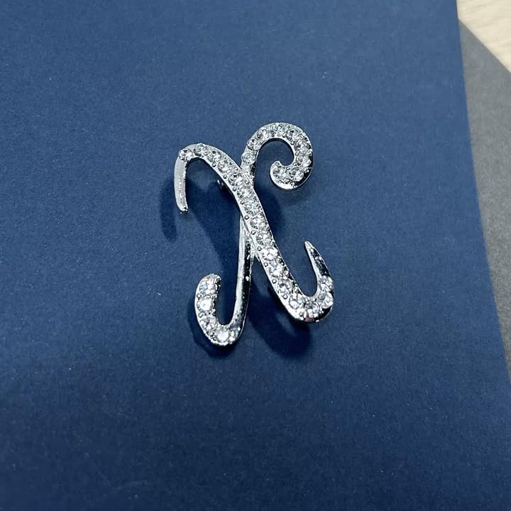 Image of Rhinestone Initial Brooch Pin for Women, Alphabet Gold Letter Brooch A-Z with Crystal, Metal Pin for Hat Bag Dress Suit Accessory for Men