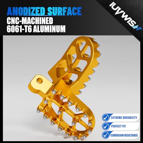 Image of Dirt Bike Foot Pegs Footpegs Rest Pedal CNC for MX 650 500 MX650 MX500 SX500 MX350 Electric Dirt Bike Gold