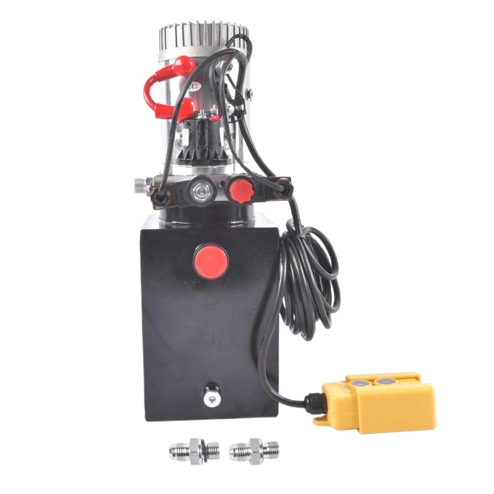 6 Quart Hydraulic Pump Double Acting Dump Trailer Lifter Power Unit DC 12V 2.1HP Compatible with AP03
