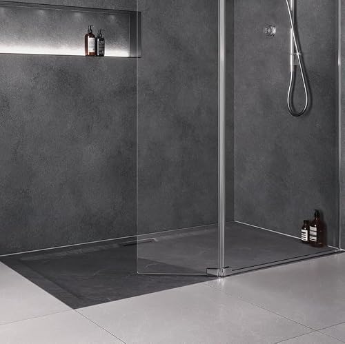 Image of Mira Flight Level Square Shower Tray 900mm Low Profile Slate Colour Low Profile
