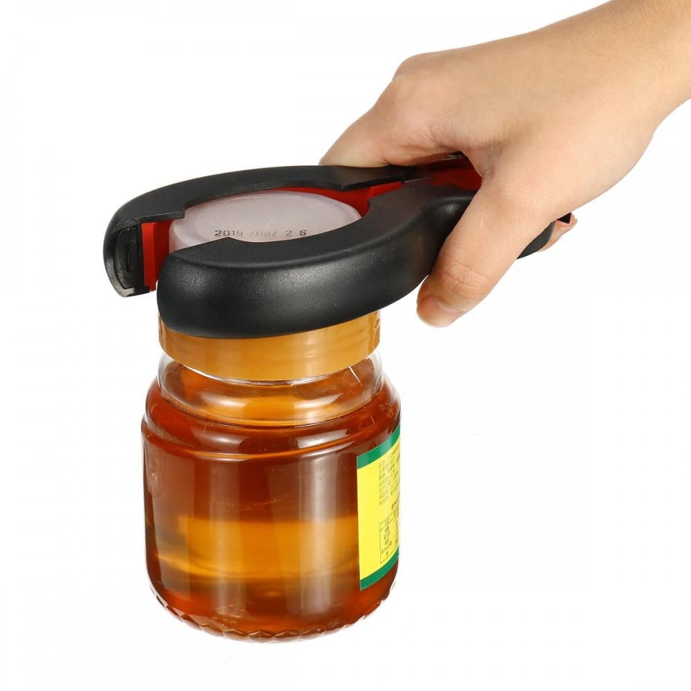 6 in 1 Can Opener Multi Purpose Screw Cap Bottle Openers Jar Lid Grip Kitchen Tool