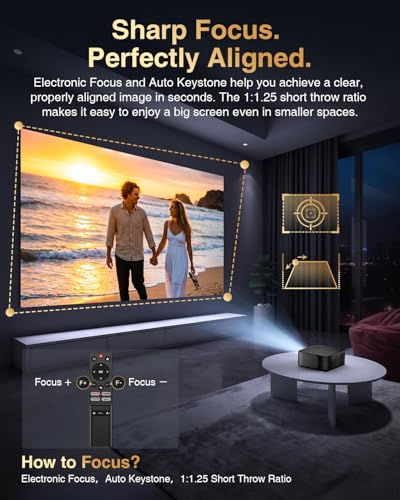 DBPOWER Portable Smart Projector Netflix Ready, Native 1080P Mini Projector with WiFi 6, Bluetooth & Auto Keystone, Built-in Streaming Apps for Bedroom, Apartment & Outdoor Movie Nights - image 6