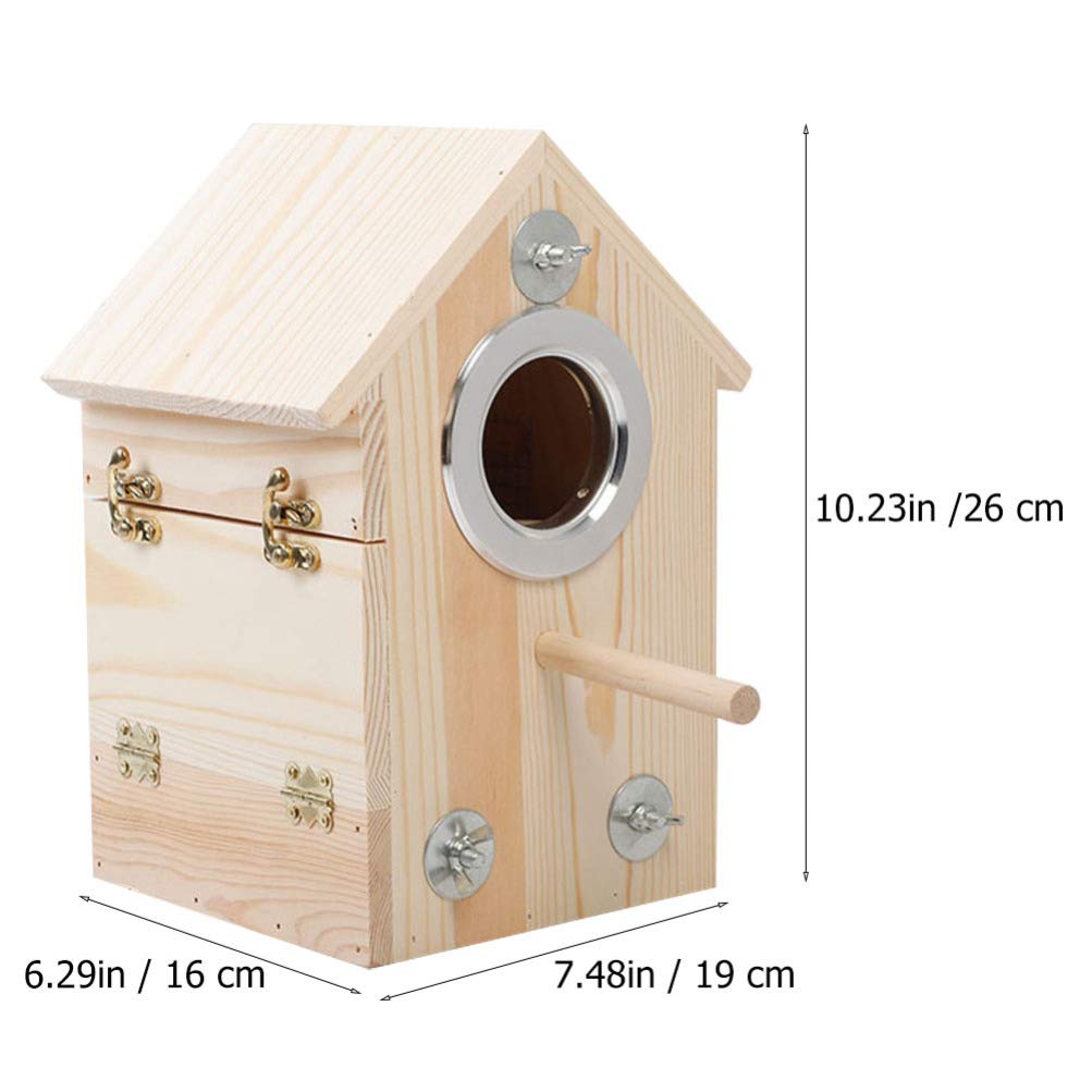 Caja Nido de pájaros de Madera, casa for pájaros, Caja de cría de Loros, Jaula, Nido de pájaros de Madera for Periquito, Periquito, cacatúa, Conure, pinzón Canario, Agapornis/1128