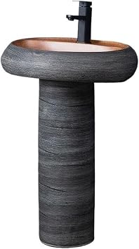 Pedestal Sink Vanity Outdoor Courtyard Integrated Simple Ceramic Wash Basin Modern Simple Modern Home Wash Basin Column Bathroom Pedestal Sink