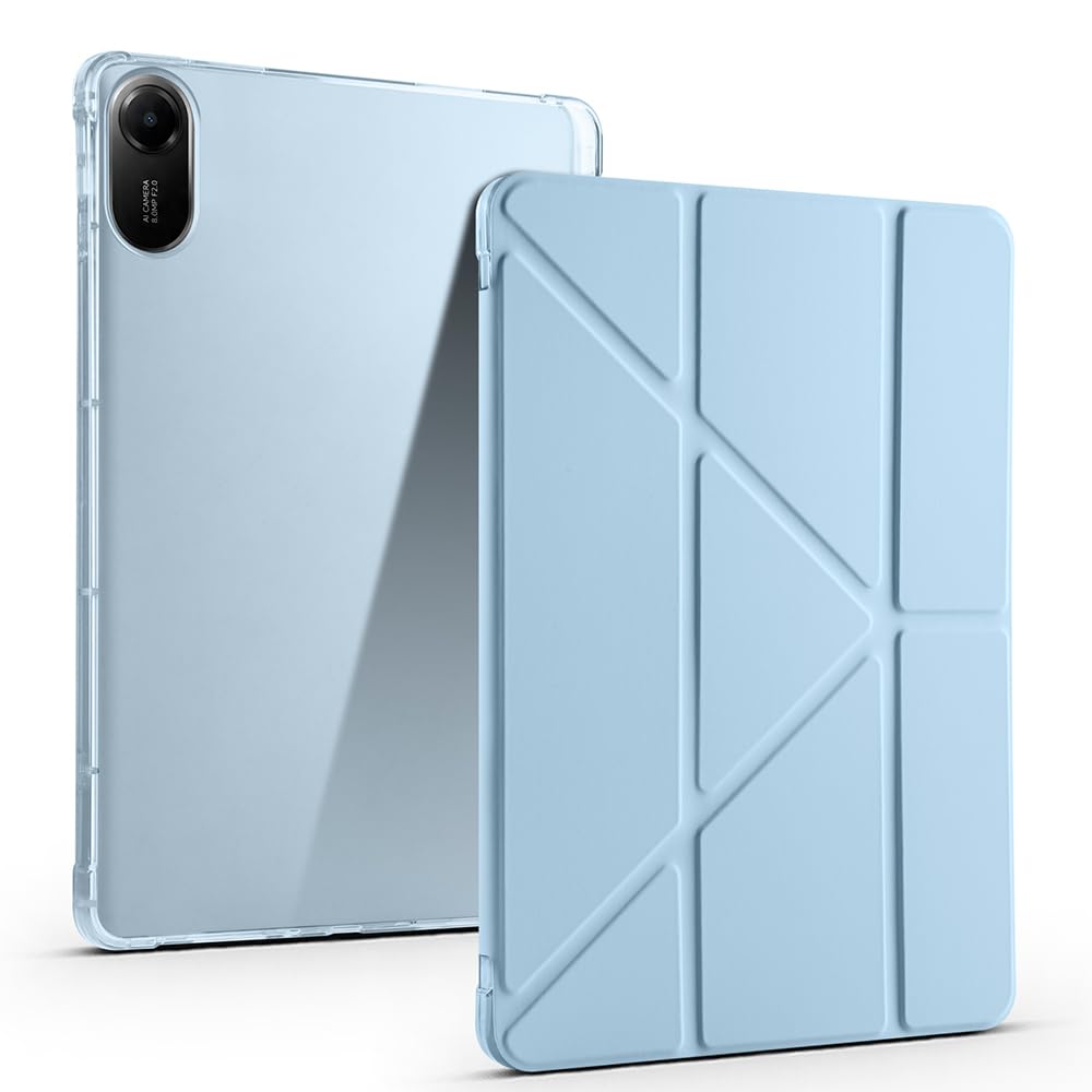 Zore Xiaomi ile uyumlu Redmi Pad 2 Kılıf Zore Tri Folding Kalem Bölmeli Standlı Kılıf Mavi