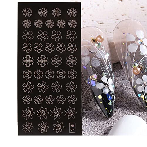 8 Sheets Airbrush Film Nail Art Stickers Butterfly Flower Moon Star French Christmas Nail Decals Printing Template Stencil Tool Self-Adhesive Diy Nail Designs Nail Art Decorations #TOP4