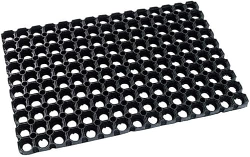 HOME ZEN HOUSEHOLD LINEN Zerbino Bucato in Gomma TAPPETO per Esterni tutte le superfici, Resistente, Altezza 1 cm, Nero ART COMPOS (MISURA 40X60 CM)