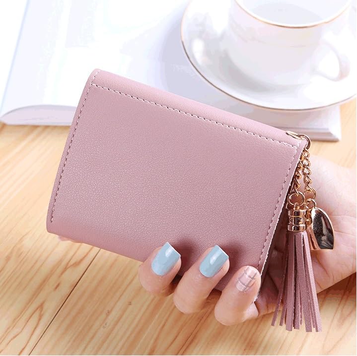 Short Women Wallets Cute Small Women's Wallet Leather Slim Female Purse(Black)4