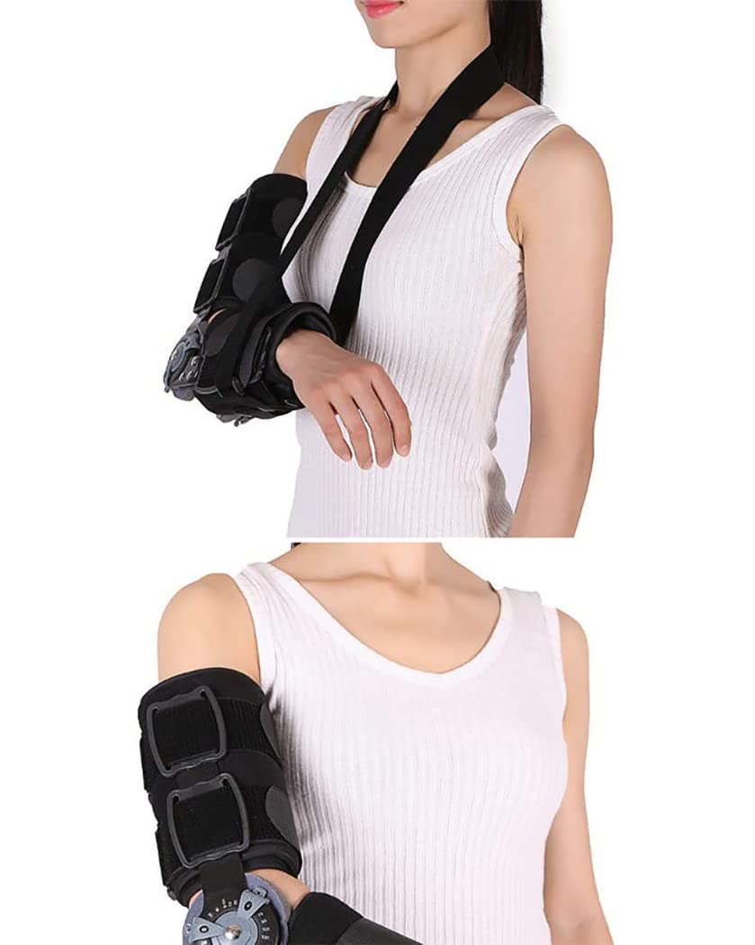 Ortesis de codo ajustable, codera con bisagras, soporte de codo de aleación de aluminio, fijador de férula, extensión de brazo, Protector de fractura, cabestrillo de brazo de codo