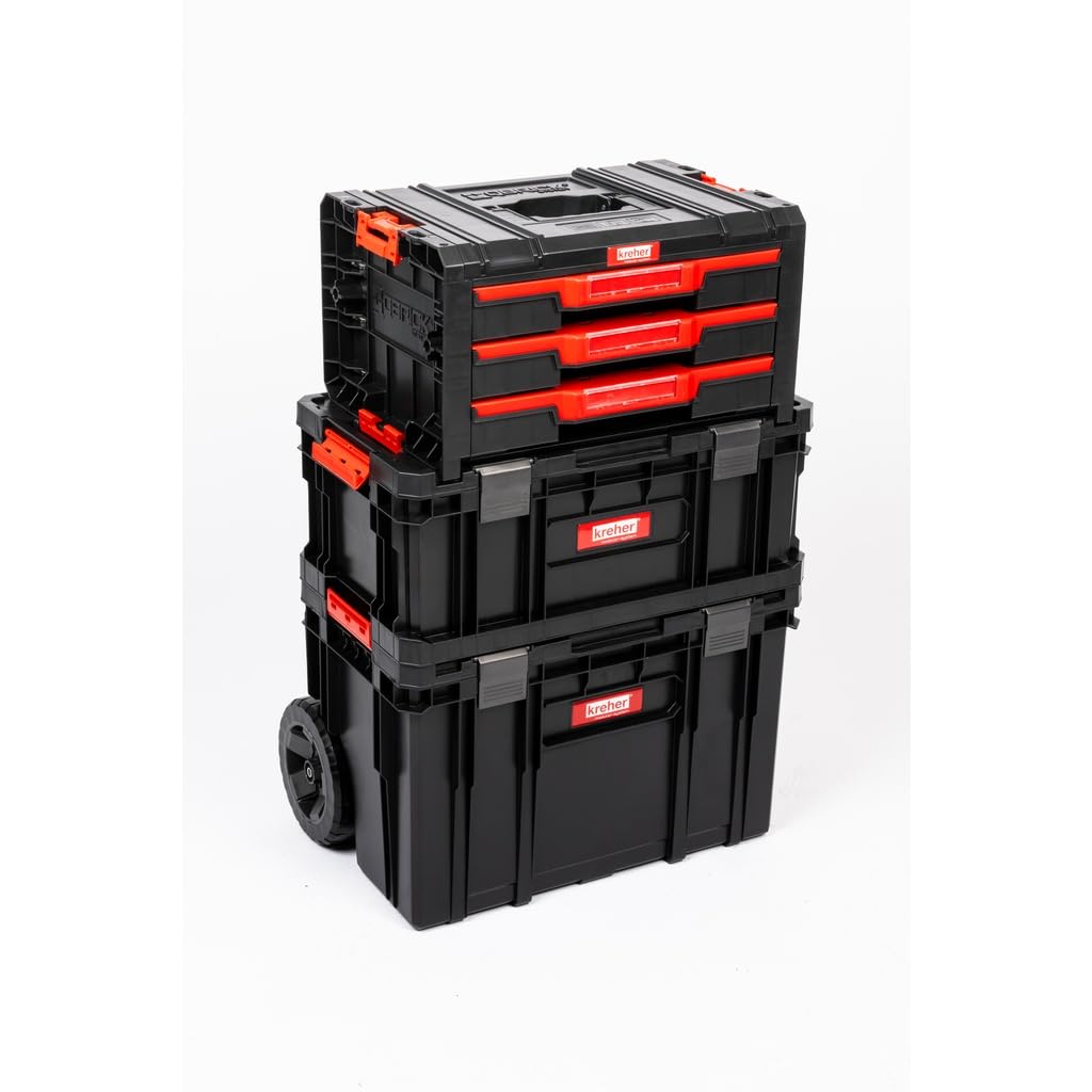Chariot à outils XL modulable - Mallette d'atelier de la série « Q-Brick » - Avec de nombreux accessoires - Pour usage privé et commercial