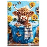 XUIIOSOOKP Diamond Painting Erwachsene, 5D Diamond Painting, DIY Diamant Painting Bilder, Kuh Diamant Malerei Stickerei Set für Zuhause Wanddekorationen - 30x40cm/Ochse