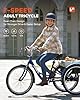 Viribus Adult Tricycle, 7 Speed Tricycle for Adults 26 inch with Dual Chains, 3 Wheel Bikes for Adults 400 lb. Capacity, Adult Trikes for Men Seniors, Three Wheel Bicycle Navy Blue #1
