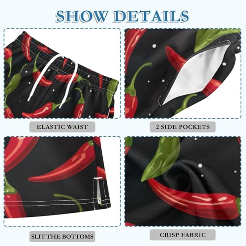 Peppers Spicy Boy's Lightweight Casual Shorts Athletic Summer Shorts with Pockets for Outdoor Hiking Camping4