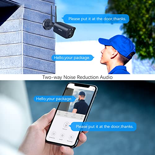OOSSXX (10’’ UHD Monitor) 2-Way Audio 2-Antennas Enchance WiFi Wireless 3K 5.0MP 1944P PIR Outdoor Camera Wireless Home Security Cameras System with Monitor Video Surveillance DVR Kit - Thumbnail 2