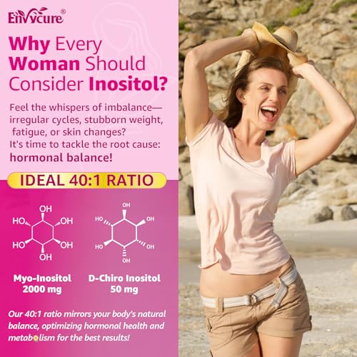 Image of Myo-Inositol & D-Chiro Ideal 40:1, Inositol + Omega-3(3:1) Gummies, Hormone Balance for Women | Sugar Free Inositol Gummies w /Omega 3 DHA:EPA (3:1), Inositol Supplement for Cycle Health, Vegan, 60 Ct