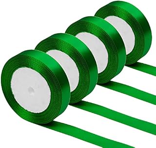 KEYIDO® Green Ribbon, 20mm x 90M(100 Yards) Wide Ribbon, Thick Green Satin Ribbons for Gift Wrapping, Hair Bow, Florist, Crafts, Sewing, Car, Wedding, Christmas Decoration (25 Yards/Roll)