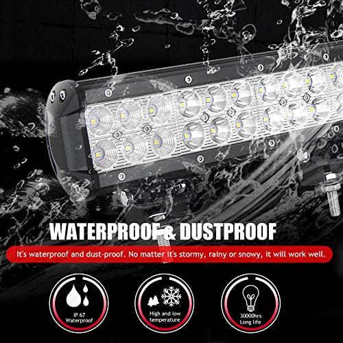 SKYWORLD 51CM 126W Led Lichtbalk met 12V Bedrading + 2st 10CM 18W Schijnwerper Werklicht Offroad Lichten Mistlamp… - Afbeelding 5