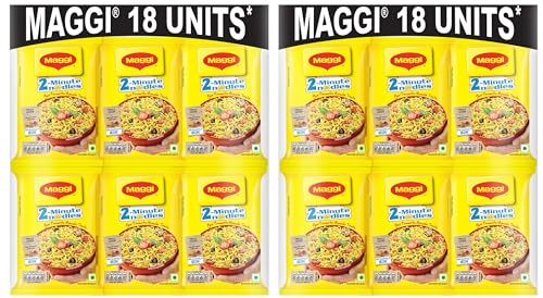 Image of MAGGI 2-minute Instant Noodles, 1.26 kg (18 Pouches x 70g each), Masala Noodles with Goodness of Iron, Made with Choicest Quality Spices, Favourite Masala Taste (Pack of 2)