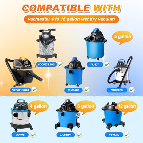 MyKEEPOW VRC5 Cloth Filter Bags for Vacmaster 4 to 16 Gallon Wet/Dry Vacuums Cleaner, Replaces Part VFB511B 0201 VBV1210 VJC607PF VJC507P VOC507S VJ507 VOC507S 1001 VQ407S, 8 Pack by MyKEEPOW - Used condition - Image 2