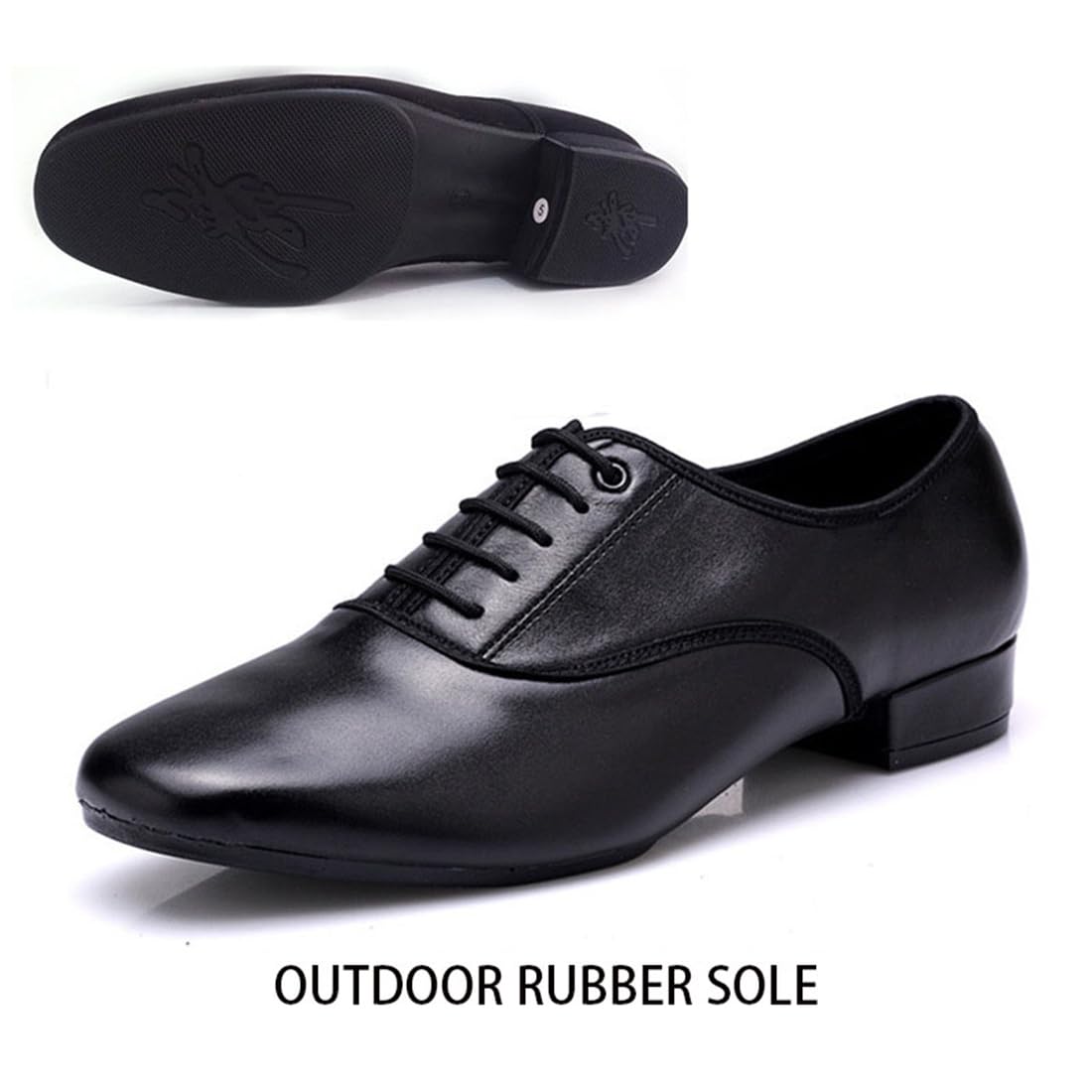 VEACAM Ballroom Dance Shoes, Men's Tango Salsa Modern Dancing Shoe Fashion Latin Performance Practice Shoe,Outdoor Rubber Sole,7