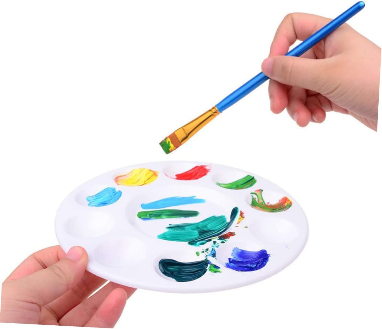 28-Piece Plastic Watercolor Palette Set for Kids and Artists White Paint Tray for DIY Crafts Art Projects and Painting Parties