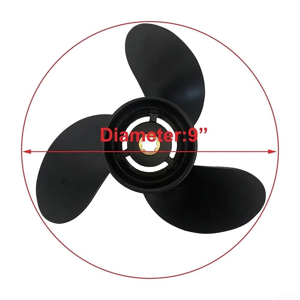 Elica per barche in alluminio 9x9 3 8 per motore fuoribordo Mercury 6-15HP rotazione a destra