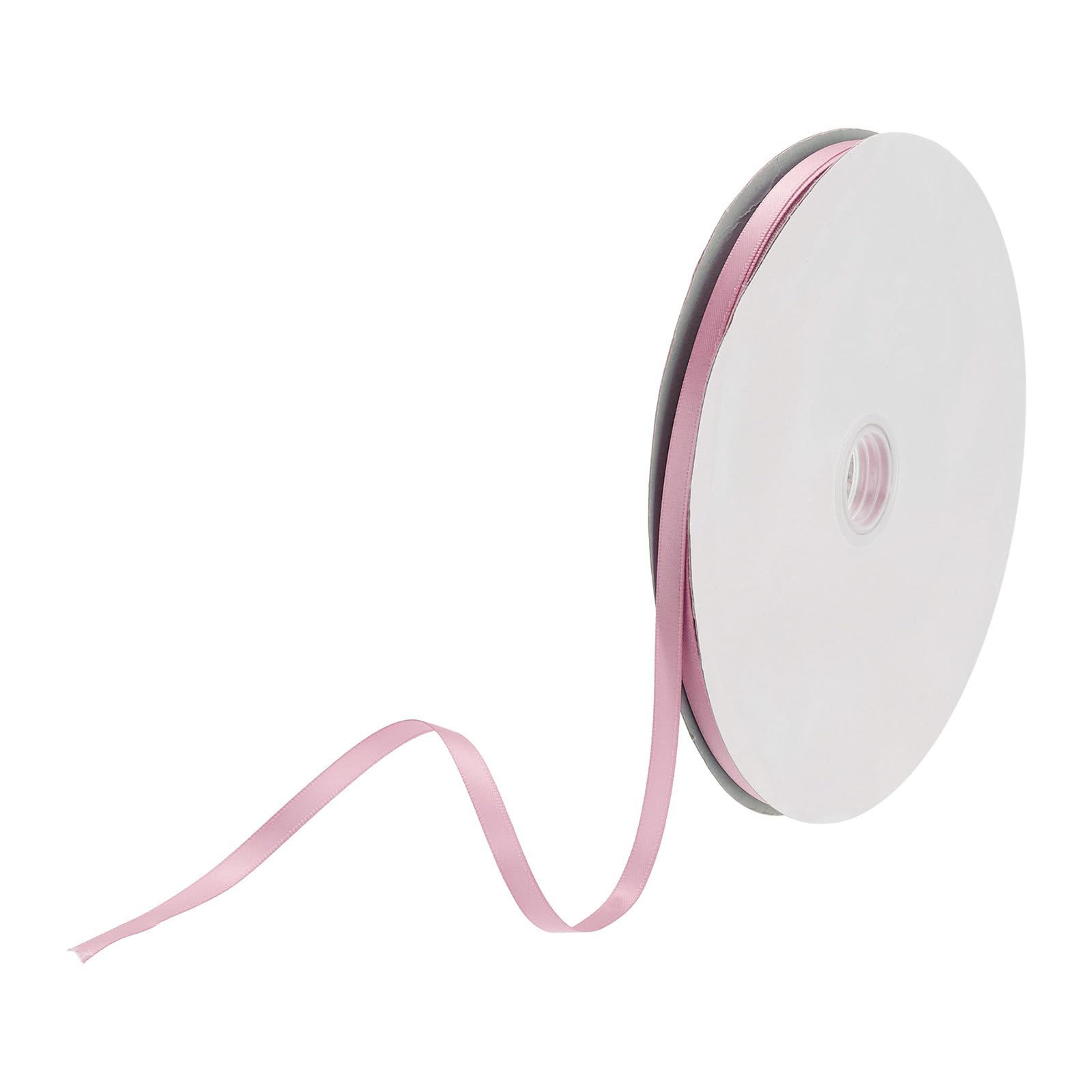 DMiotech 6mm Satin Ribbon 64m/210ft Thin Double Face Fabric Grosgrain Ribbon for Gift Wrapping Floral Hair Flower Bouquet Dusty Pink