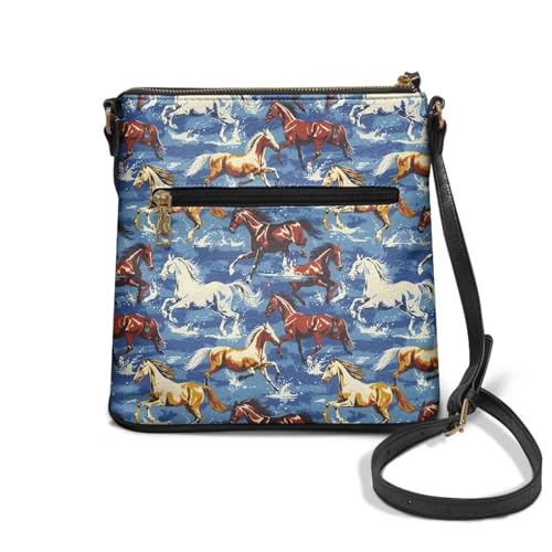 Image of Leather Purses for Women, Leather Hobo Bags for Women Travel Sling Purse Triple Zippered Pockets Shoulder Bag