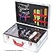 JC Barber Professional Barber Case, Stylist Tool Box Organizer &n Traveling Suitcase with 6 Clippers Sliding Tray Holder, Storage for Shears, Combs, Brush, Hair Accessories and Hairdresser Supplies