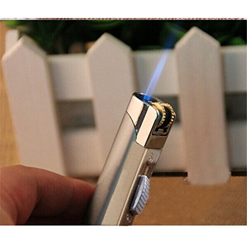 Aomai Slim Metal Jet Torch Flame Lighter Grinding Flint Butane Gas
