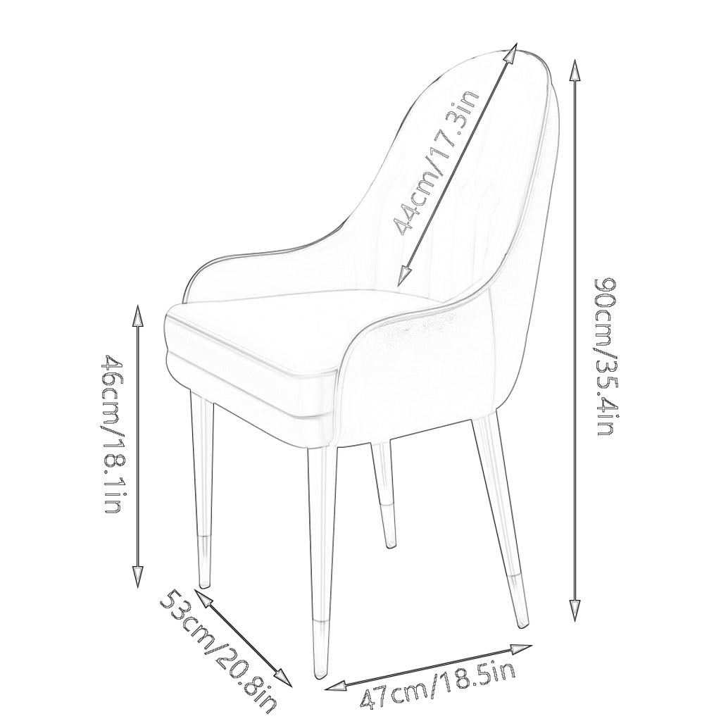 Krzesła do jadalni, zestaw 2 sztuk, skórzane siedzisko z mikrofibry z nogami ze stali węglowej, ergonomiczne oparcie do kuchni i sypialni