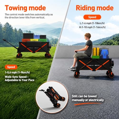 WISELD GT3 Carretilla Eléctrica Todo Terreno con 2 Asientos, 772 lbs Capacidad, Uso múltiple para Camping, Jardín y Deportes miniatura 4