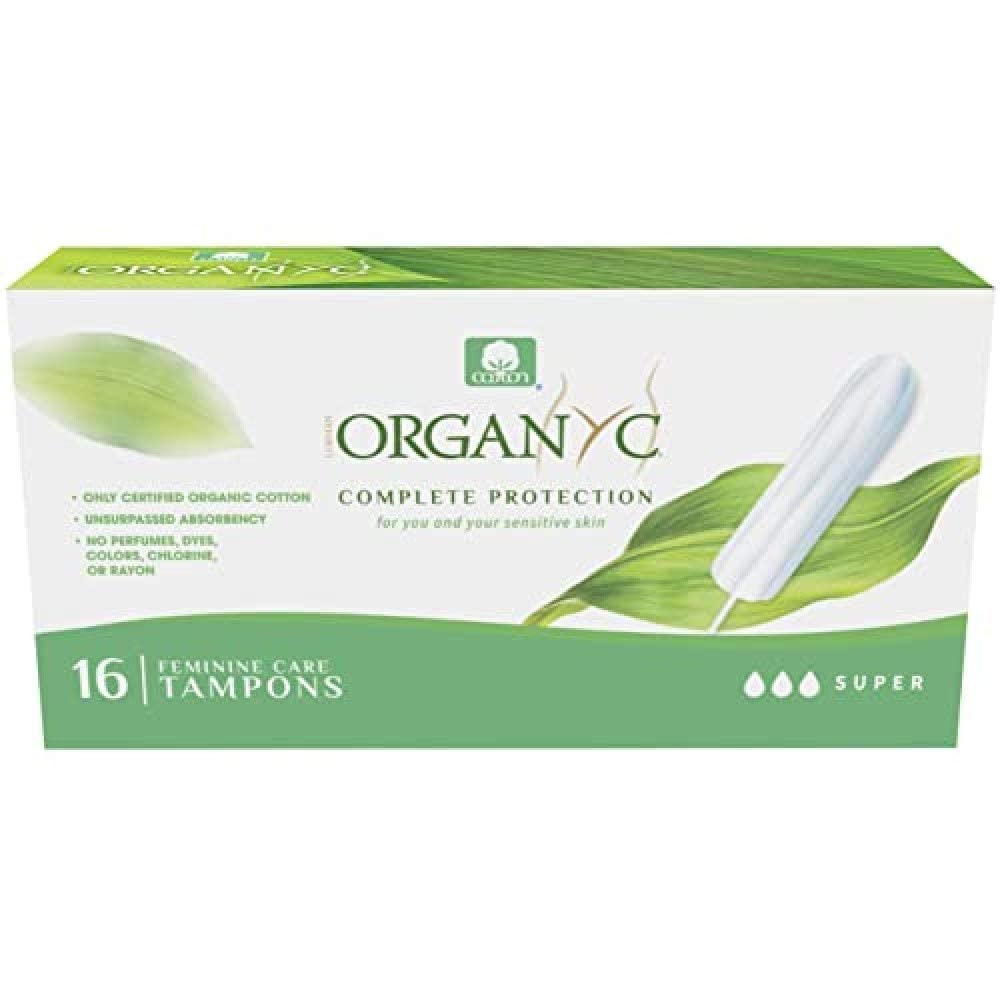 Organyc 100% Certified Organic Cotton Tampons, No Applicator, Free from Chlorine, Perfumes, Rayon, and Chemicals, Regular + Super, (32 Count)