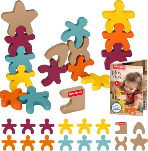 Fisher-Price Wood Montessori Stacking Shapes Learning Activity