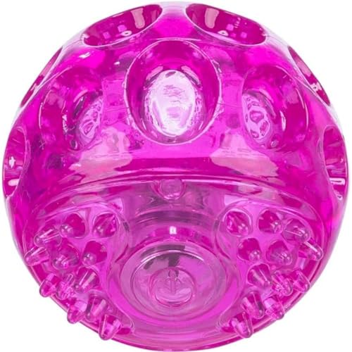 TRIXIE Hunde-Blinkball, Pink, ø 6 cm, 33642, Aktivierung durch Aufprall, 50 Stunden Leuchtdauer