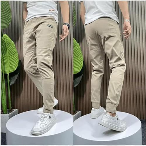 Gincci Men's Stretch Multi-Pocket Skinny Cargo Pants,Men's Casual Pencil Pants, Lightweight Travel Pants4