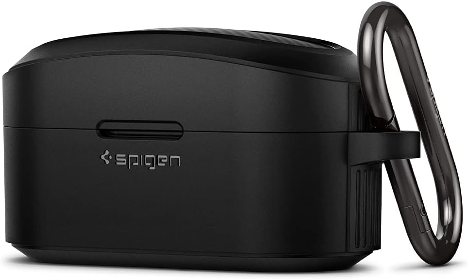 Spigen Rugged Armor Compatible as Sony WF-1000XM4 Case (Keyring Included) - Matte Black