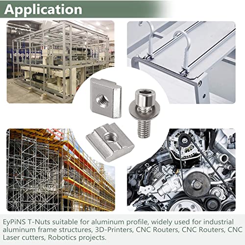 EYPINS 50 Pezzi Dadi a T M6 per Profili in