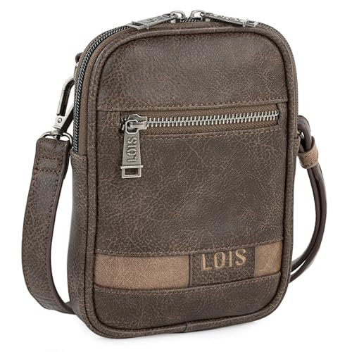 Lois - Bolso Hombre elegante y funcional Bolsitos Para Hombre resistentes y modernos Bolsos Para Hombre estilo casual, ideales para el día a día, Marron